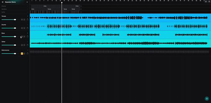 separate any song into high quality individual stems