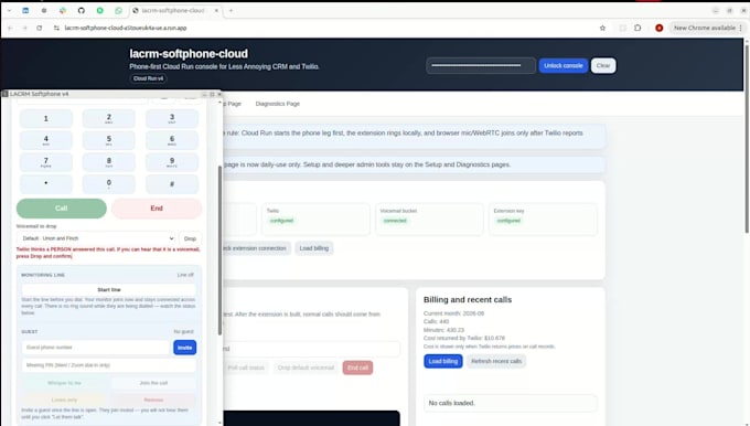 build a twilio softphone, voice calling and SMS web app