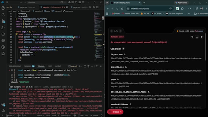fix your react nextjs, or nodejs bugs and errors fast