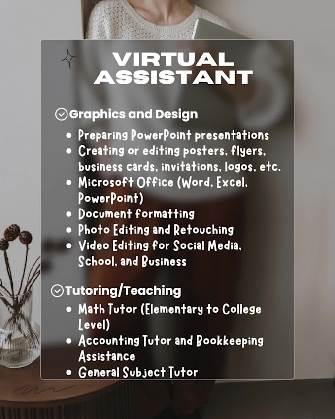 assist and help you as a virtual assistant