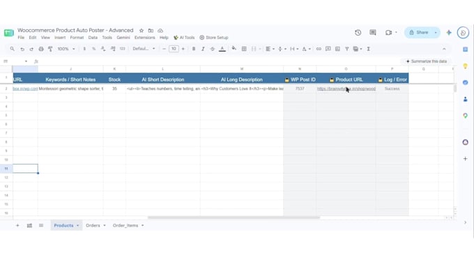automate google sheets to woocommerce product sync using apps script