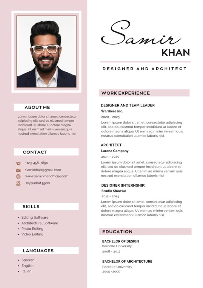 write, edit, and design a professional CV or resume