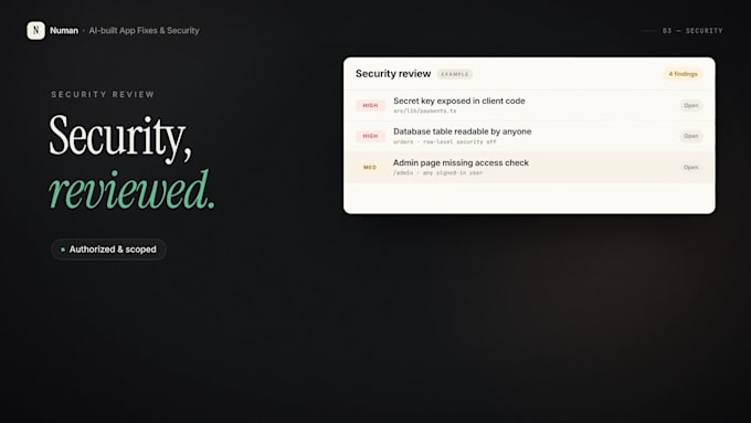 fix and secure your lovable bolt replit vibe coded app