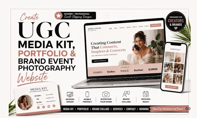 create ugc media kit design creative portfolio brand event photography website