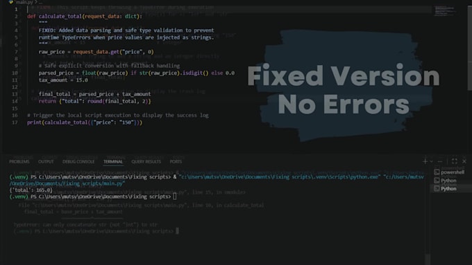 debug syntax and fix your code errors