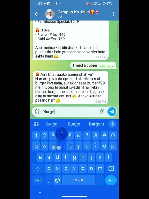 build a custom telegram bot for restaurant orders