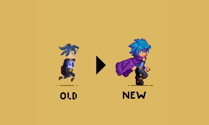 create 2d pixel art character sprite sheet, pixel animation rpg game art
