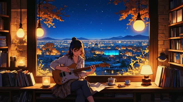 make a lofi loop animation, image animation, animated video visualizer