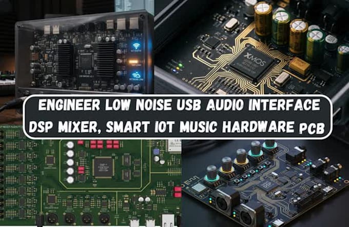 engineer low noise usb audio interface dsp mixer, smart iot music hardware pcb