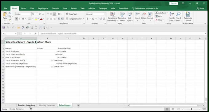 create automated inventory management with sales dashboard