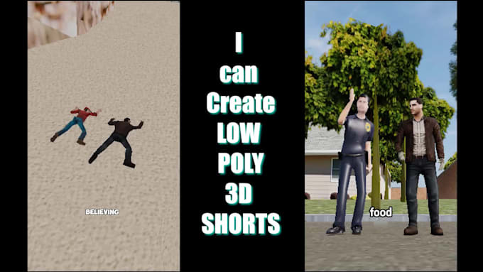 create low poly 3d shorts