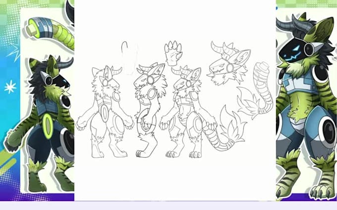 draw furry ref sheet, fursona reference sheet, anthro character nsfw furry art