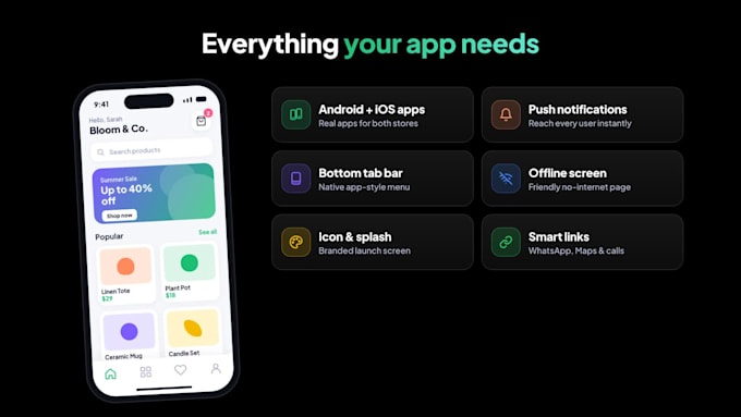 convert website to app, shopify or wordpress to android and ios app