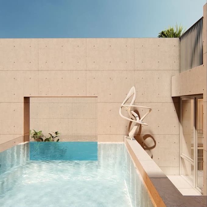 design house exterior model, 3d rendering, walkthrough