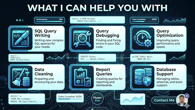 write, fix and optimize oracle sql queries