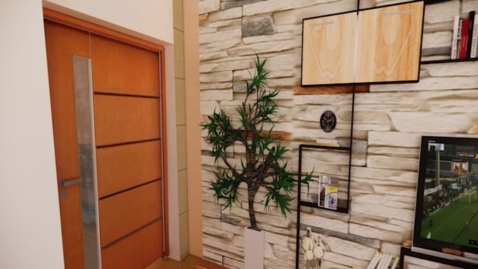 design modern interior with realistic 3d rendering and visualization