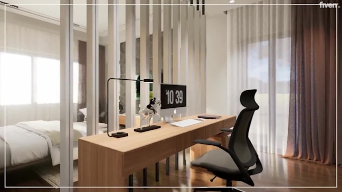 do interior design, room decor, and realistic 3d rendering