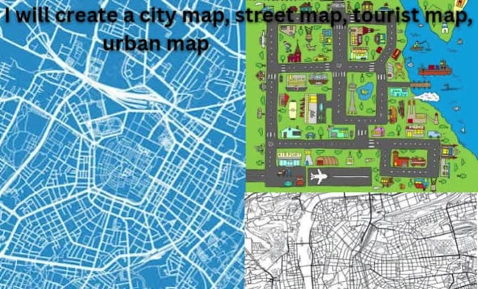 create a city map, street map, tourist map, urban map, and vector map