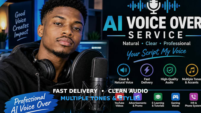 create a professional ai voice over for any project