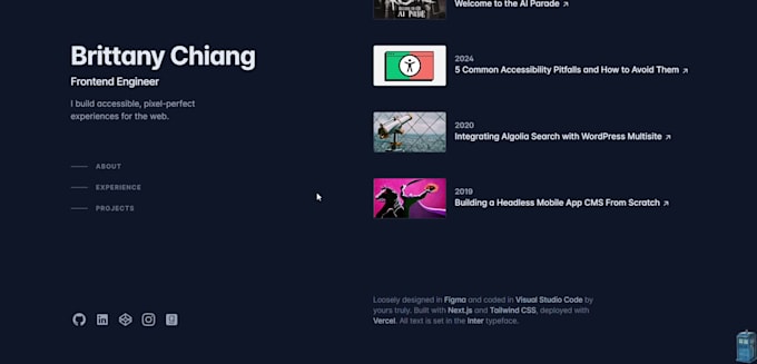 create a modern personal portfolio website
