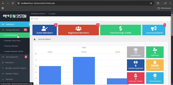 develop responsive PHP web applications and admin dashboards