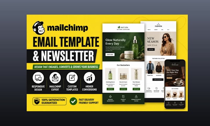 design responsive mailchimp email template and newsletter