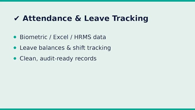 do payroll processing, attendance and salary calculations