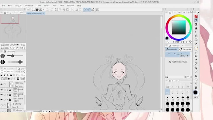 draw a vtuber model