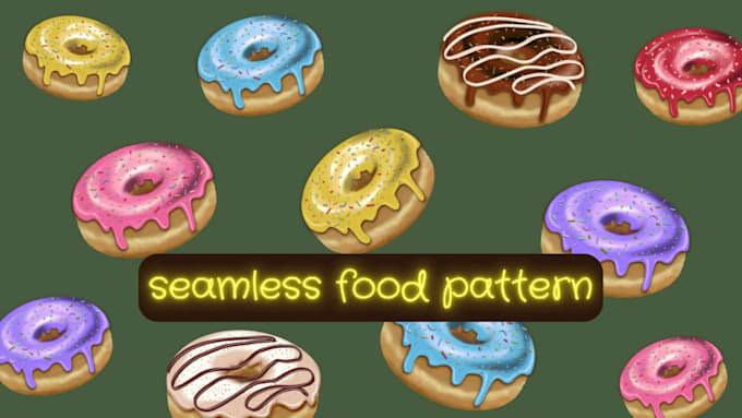 create a custom seamless food pattern for bakery or packaging