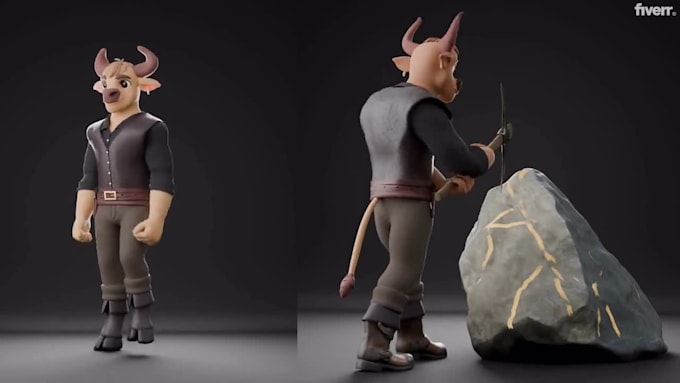 model a custom stylized 3d character for animation vtuber and music video