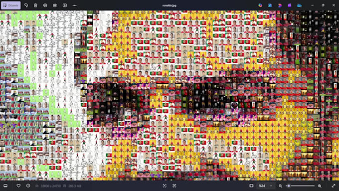 create a high quality photo mosaic using my custom script