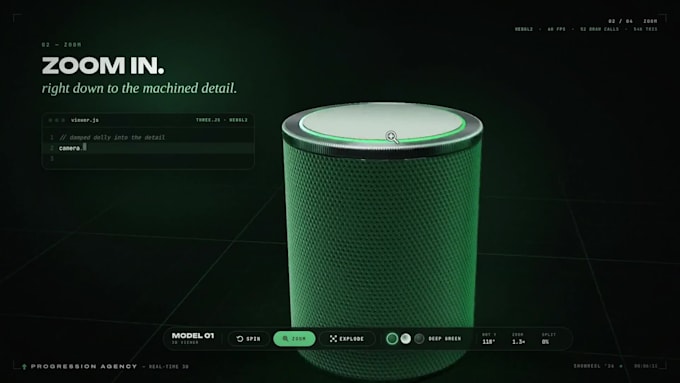 build a 3d website with webgl and interactive motion