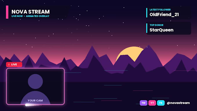 create a professional animated twitch overlay stream package