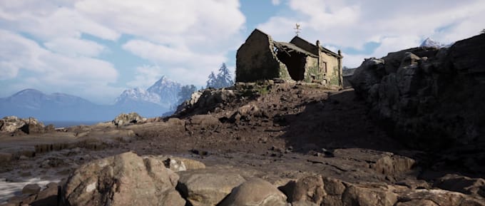 design 3d environment, level design, scene in uefn, ue5, unity, godot, blender