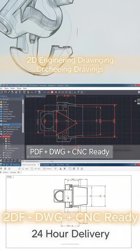 make 2d engineering drawing with dimensions from cad