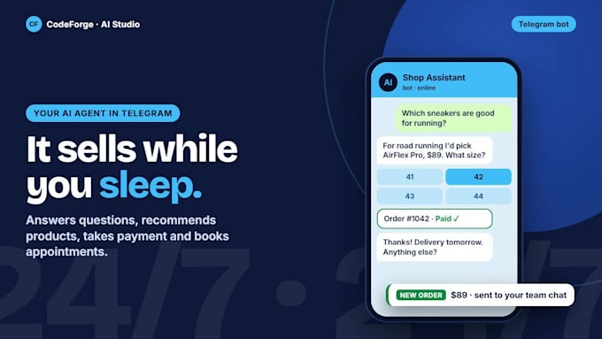 build an ai telegram bot agent for sales, support and bookings