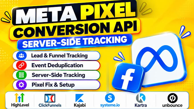do facebook pixel conversion API for gohighlevel, clickfunnels,systeme io,kartra