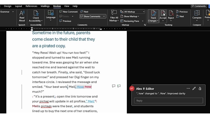 proofread and polish your novel or book manuscript