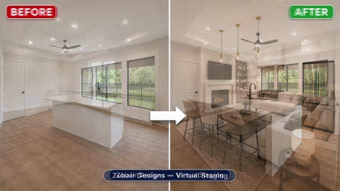 do photorealistic virtual staging for any space or any style