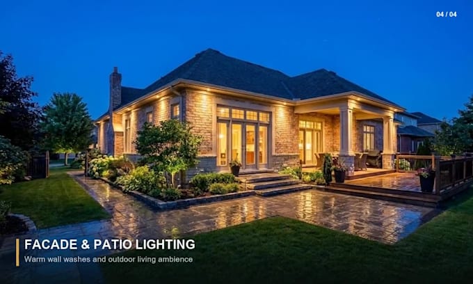 design landscape lighting plans and create 3d night renders