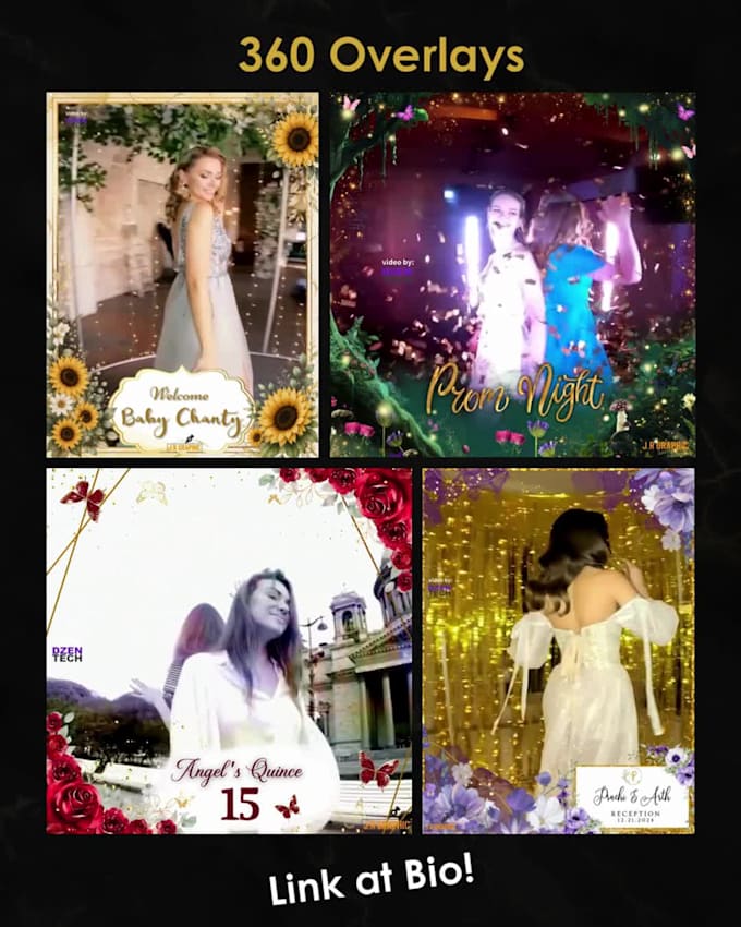 design premium photobooth template and 360 overlay service subscription