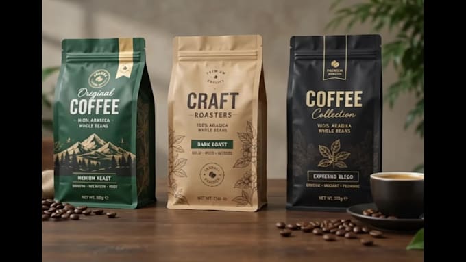 design premium coffee packaging coffee bag and coffee label