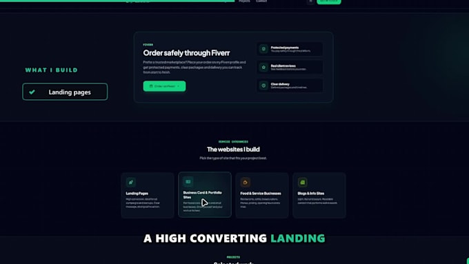 build a modern custom website with animations and dark mode