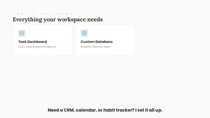 setup a custom notion template and workspace for you