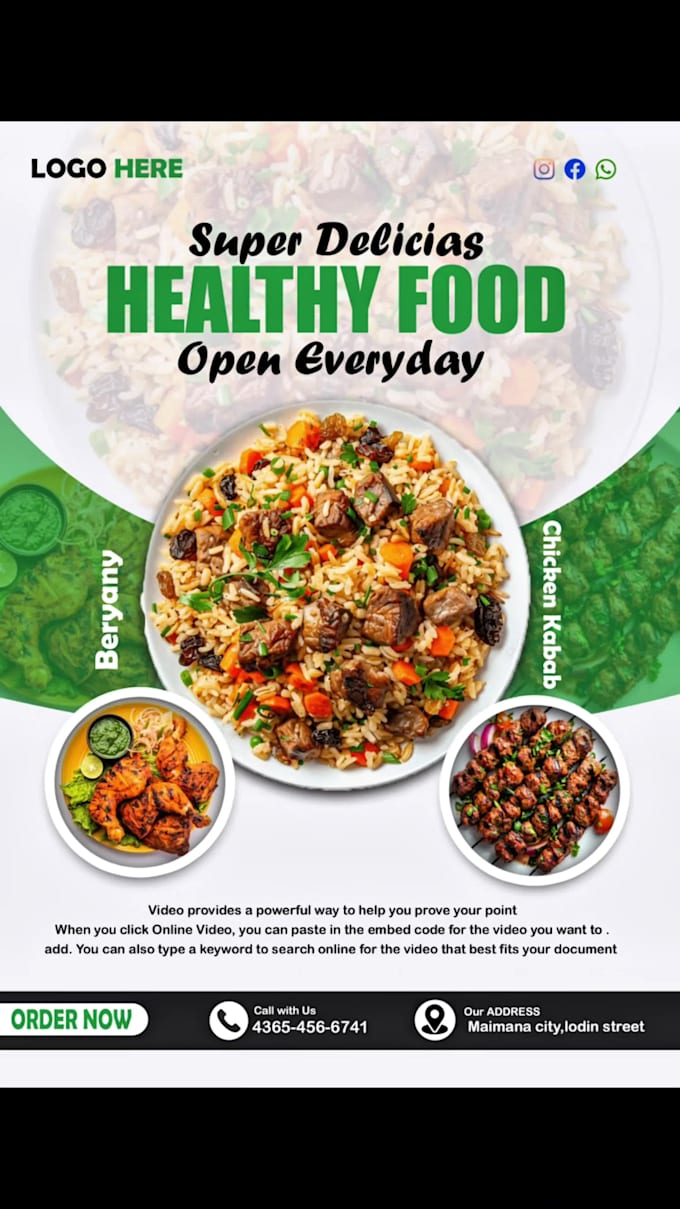 design professional food flyers and restaurant posters