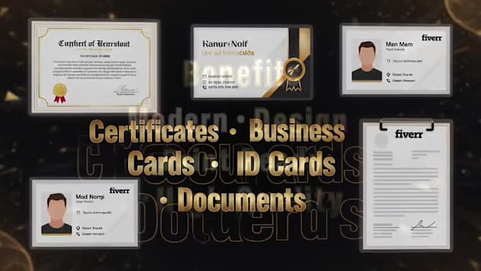 design certificate,business card,box packaging and documents