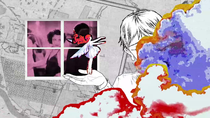create a surreal psychedelic collage video or visualizer