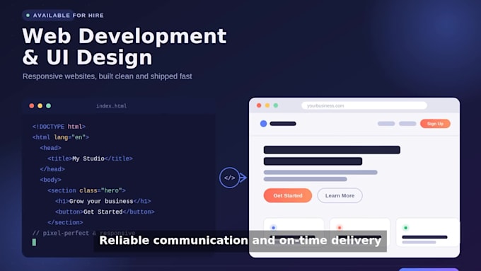 do custom web development, react, or html css landing