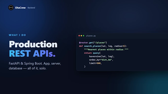 build your rest api backend in spring boot or fastapi