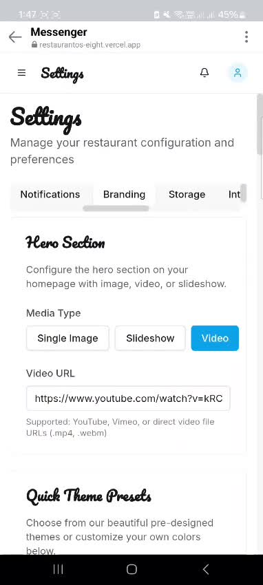 build SEO optimized custom restaurant site with menu, qr, admin, chatbot, ai